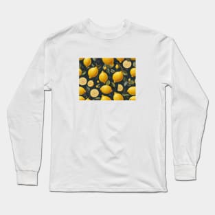 Lemon Pattern Fruit Sweet Harvest Field Product Food Long Sleeve T-Shirt